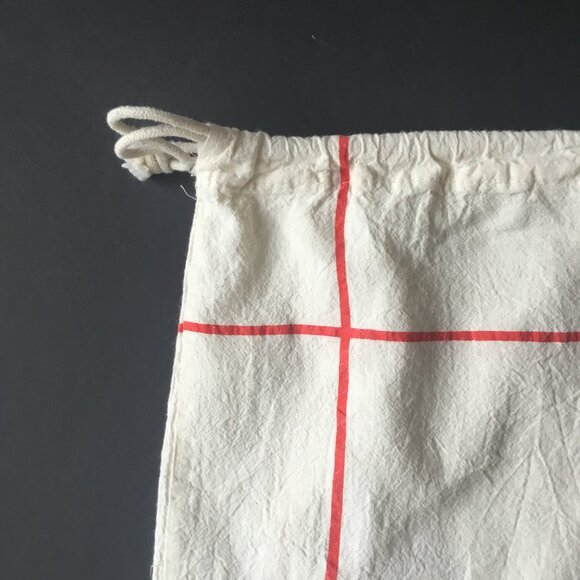 Clare V. Cream & Red Names Cotton Drawstring Dust Bag - Picture 3 of 6